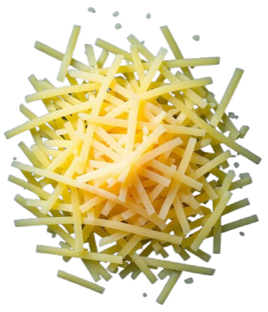 Decorative image of garnish, grated cheese