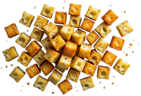 Decorative image of croutons garnish